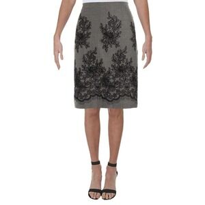Anne Klein Floral Houndstooth Lace Pencil Skirt Women's Size 6 NWT